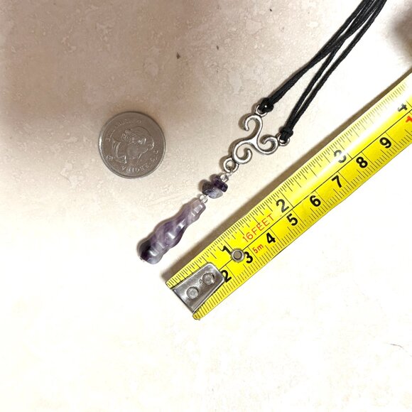 2/$20, Natural Purple Amethyst Lariat Cord Necklace, Genuine Gemstone Necklace - Picture 6 of 10